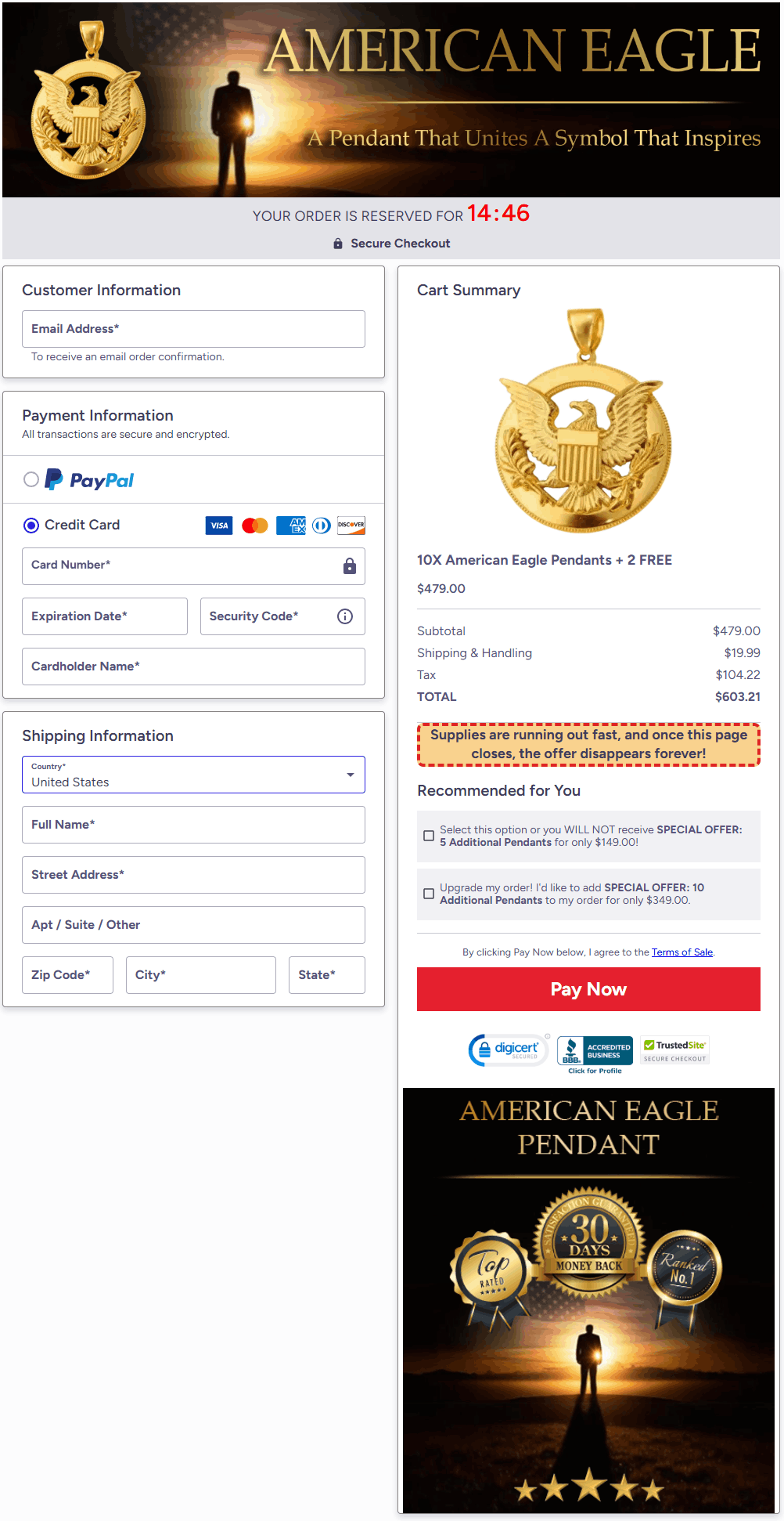 American Eagle Pendant